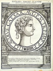 Claude César, illustration de Imperatorum romanorum omnium orientalium et occidentalium verissimae imagines ex antiquis numismatis